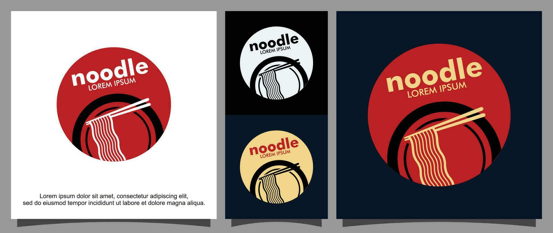 Noodles and fork logo template vector