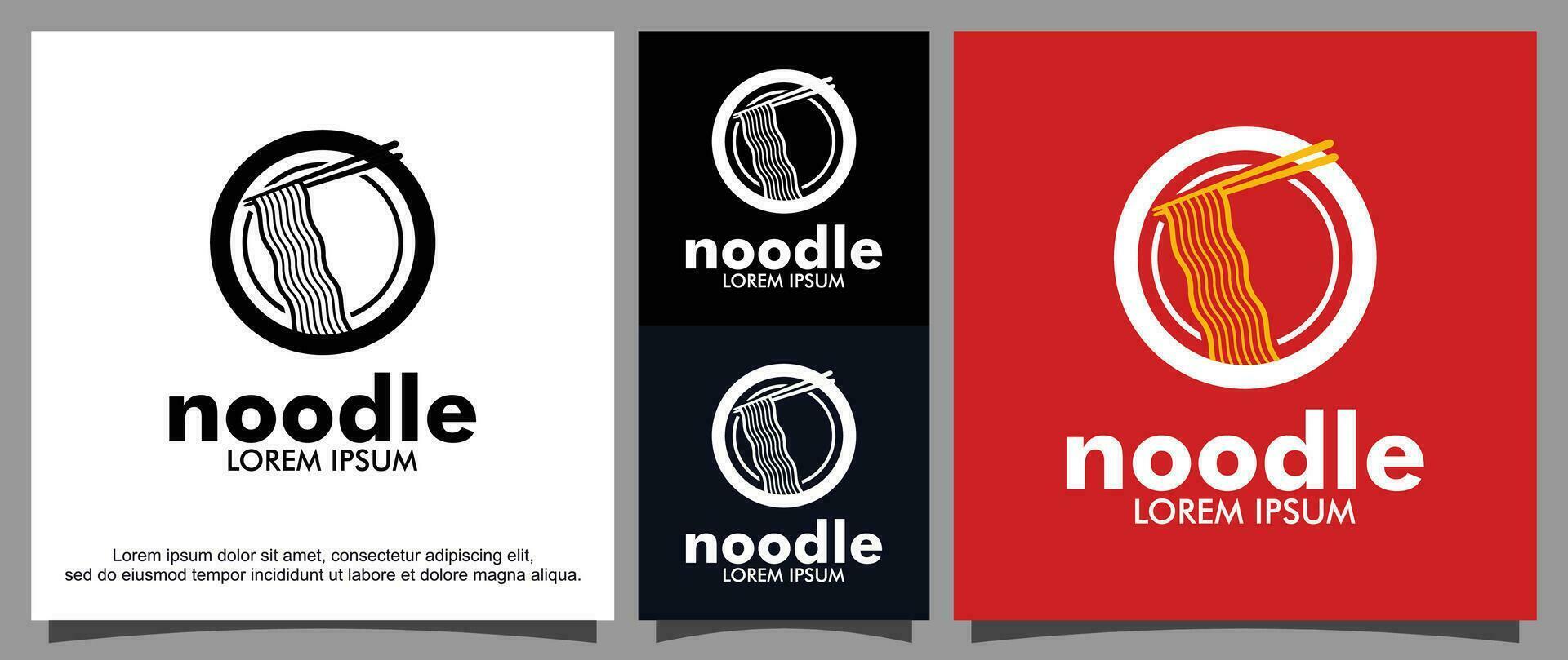 Noodles and fork logo template vector