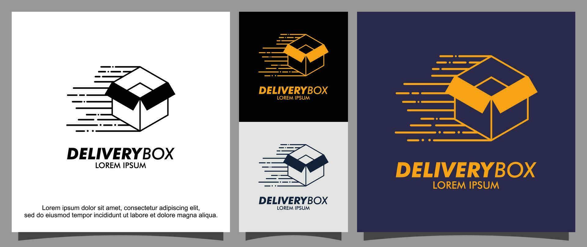 Fast delivery package logo template vector
