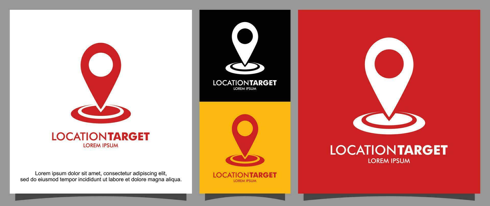 Location logo on map template vector