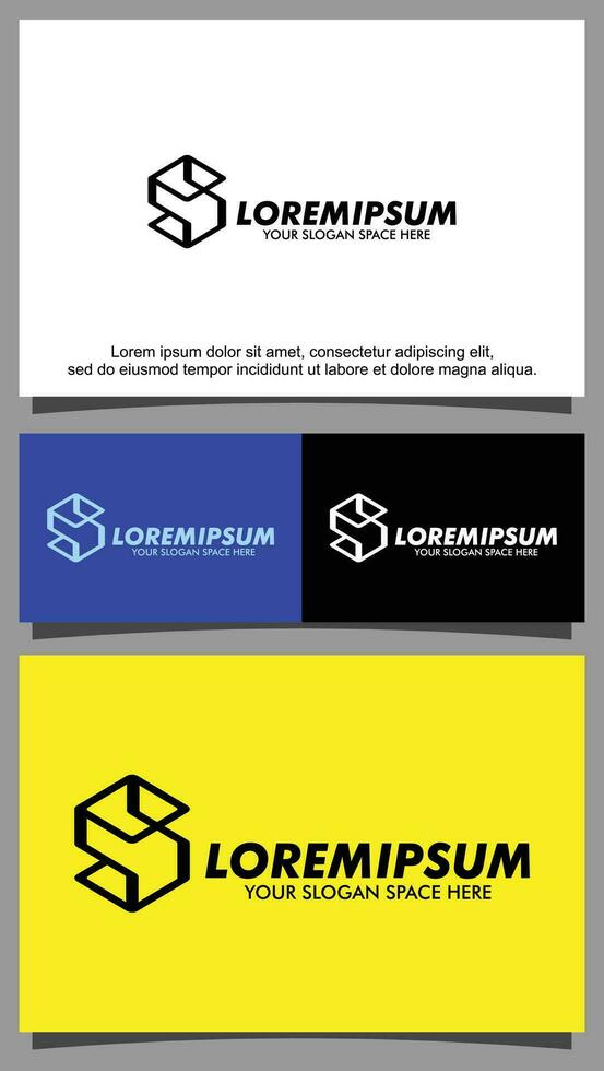 Letter S and Cube logo template vector