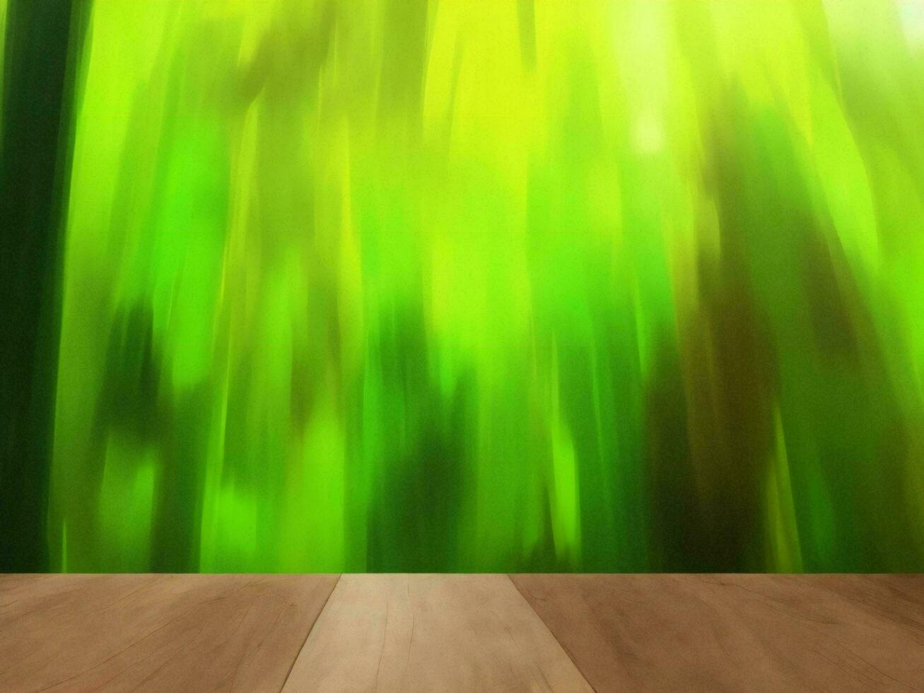 Wooden table on bamboo plant background ai generated photo