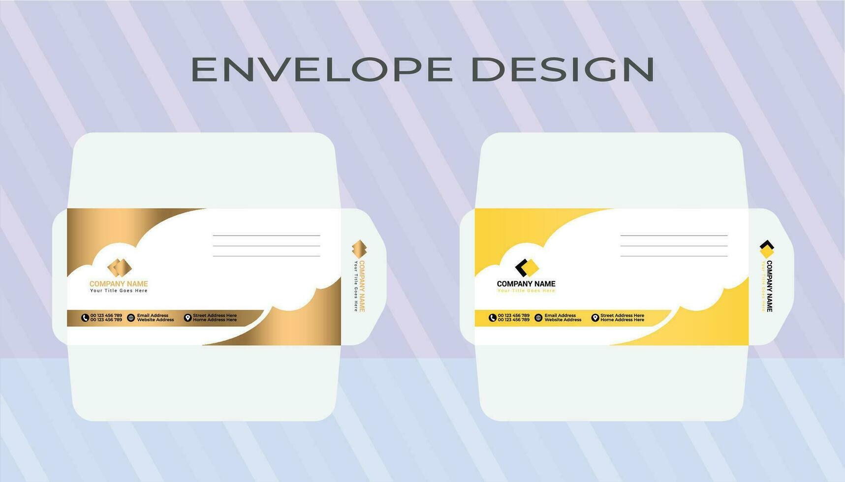 Vector modern creative personal and professional use and company envelope design template With 2 colors