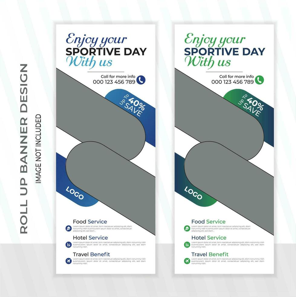 Business Roll Up Banner stand. Presentation concept. Abstract modern roll up background. Vertical roll up template billboard, banner stand or flag design layout. Poster for conference, forum,  shop vector