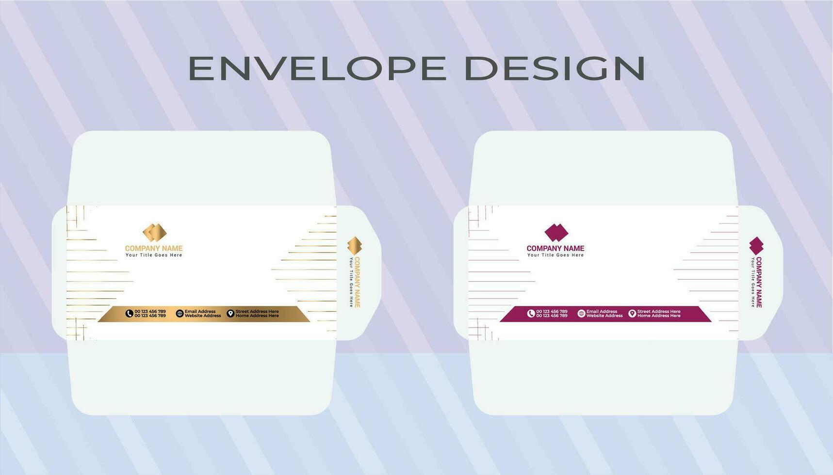 Vector modern creative personal and professional use and company envelope design template With 2 colors