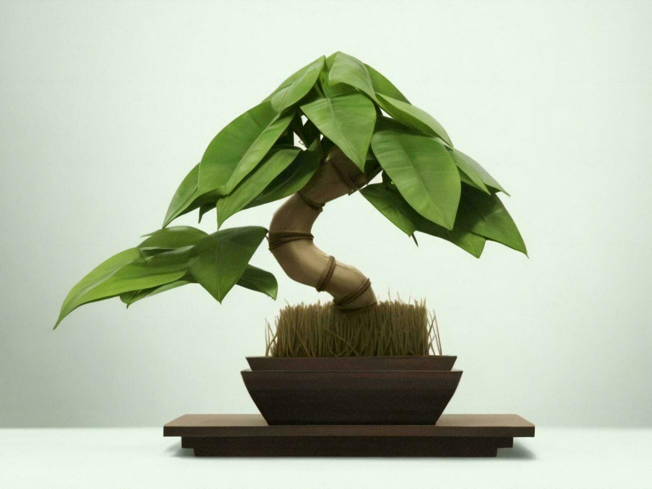 Beautiful expensive bonsai tree on white background ai generated photo