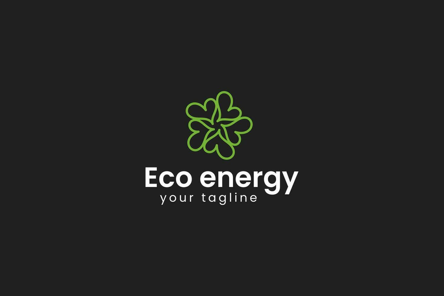 eco energía logo vector icono ilustración