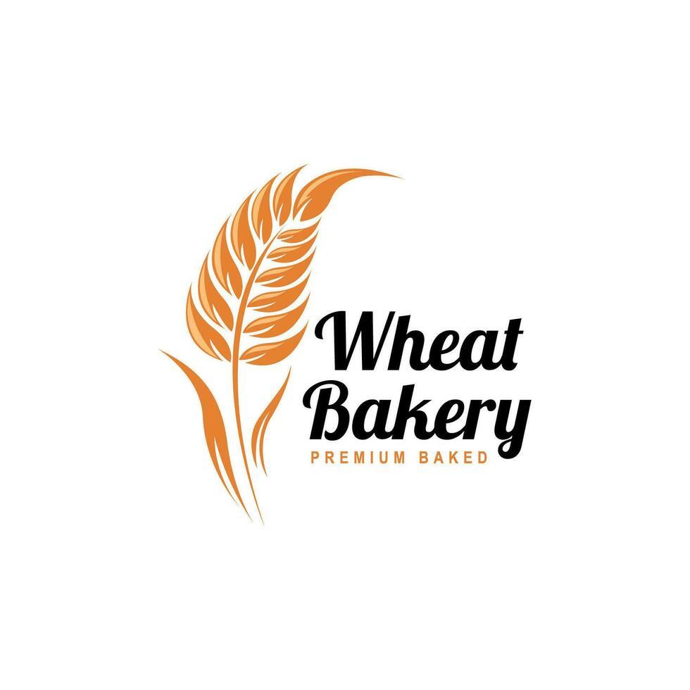 wheat Bakery logo design illustration , best for bread and cakes shop, food beverages store logo emblem template vector