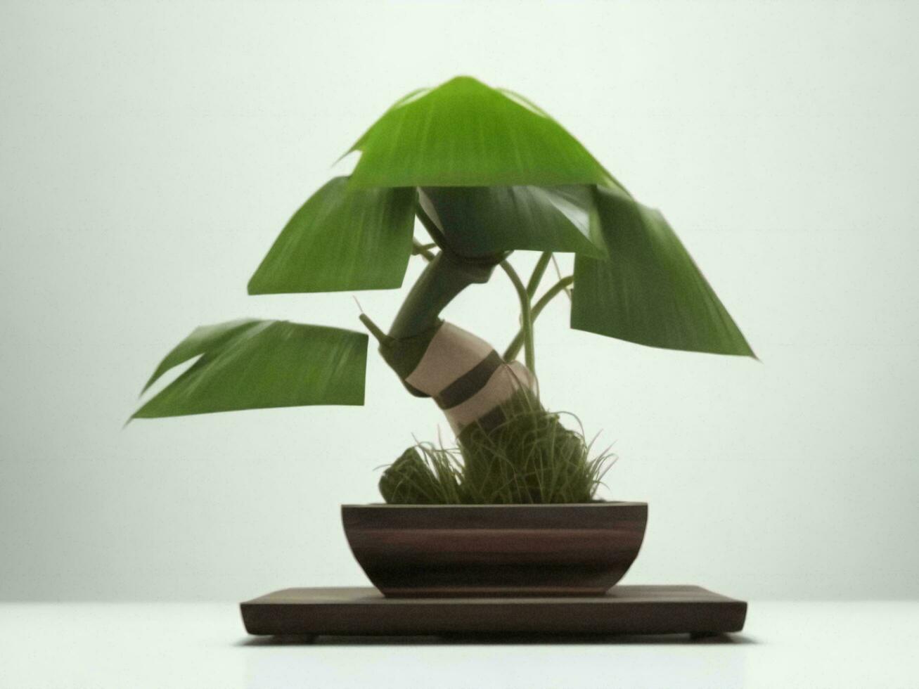 Beautiful expensive bonsai tree on white background ai generated photo