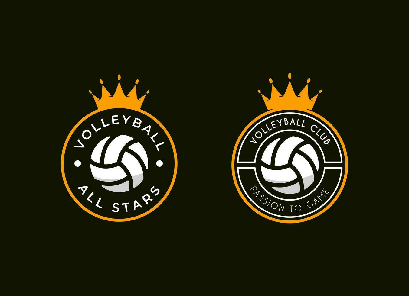 Volleyball club emblem. Ball badge logo, Volleyball ball team game club elements, Vector Logo Illustration Fit to championship or team