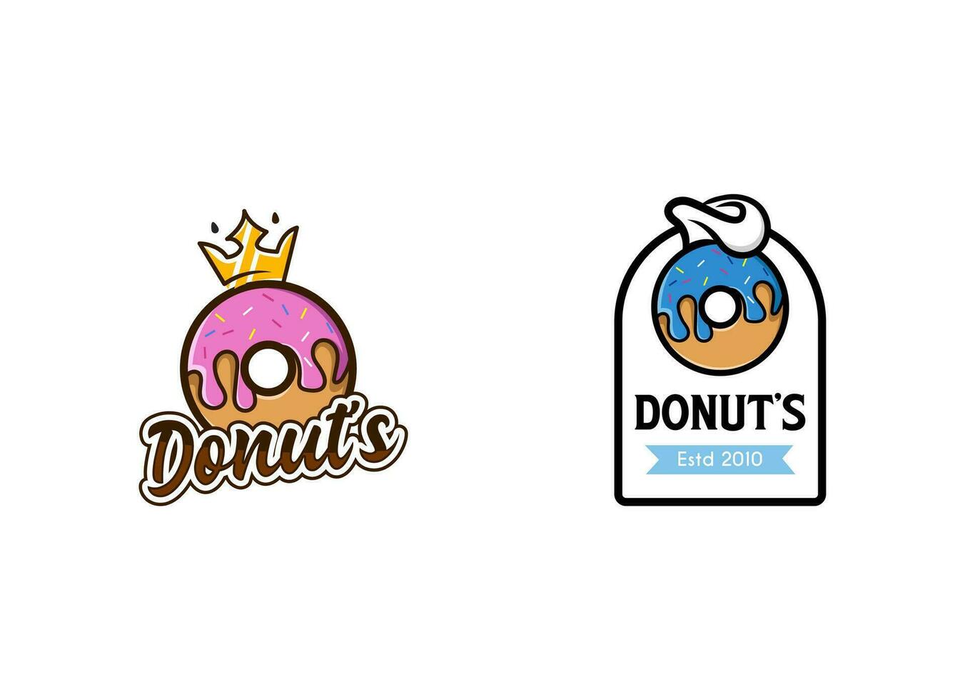 Emblem donuts cake and bakery logo design vector