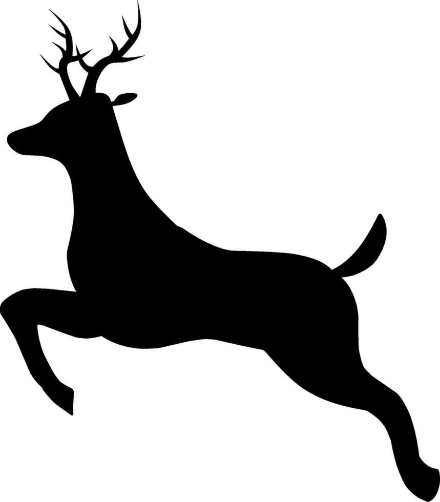 Jumping reindeer icon vector for winter event. Jumping reindeer silhouette in the cold season. Reindeer silhouette for icon, symbol, winter or Christmas decoration