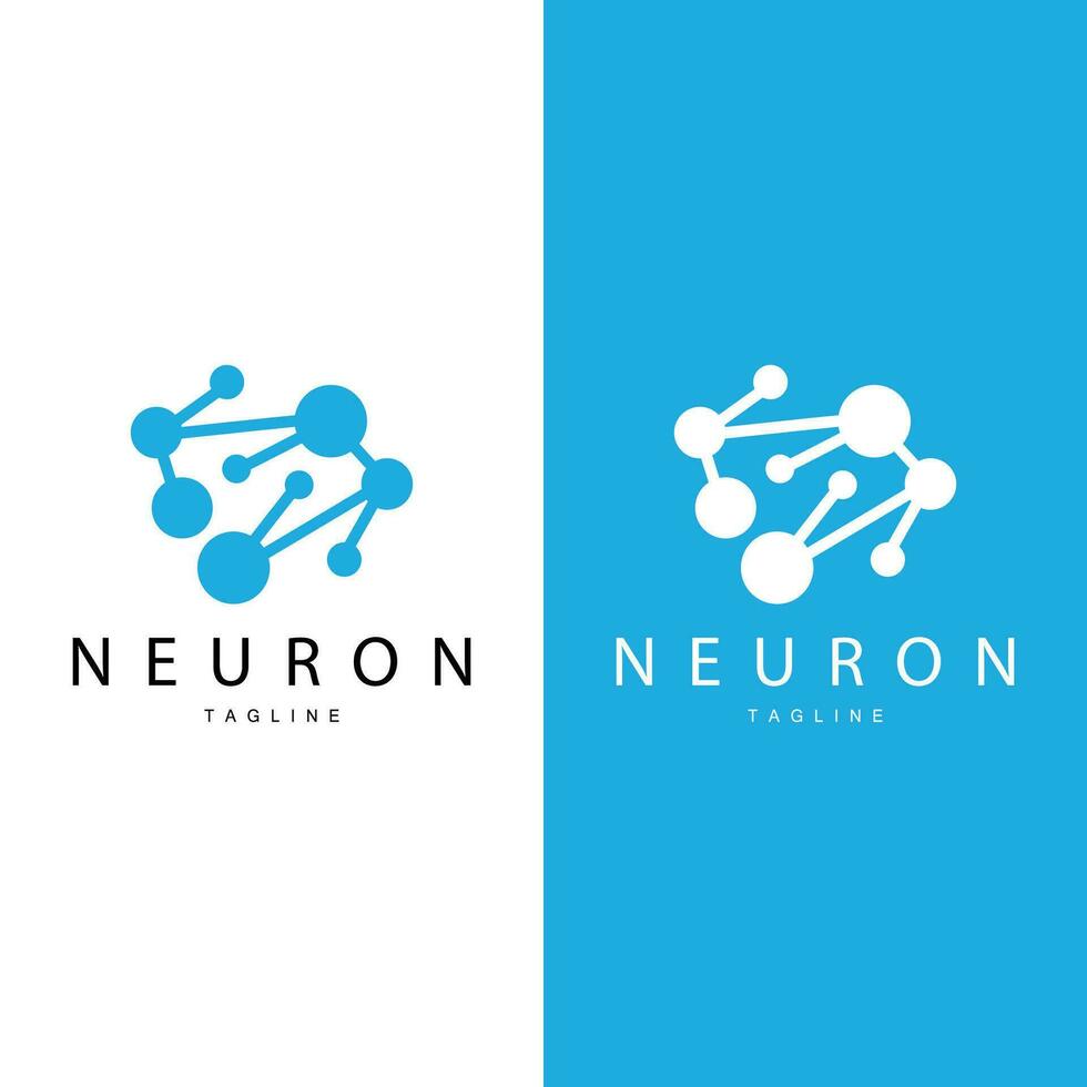 Neuron Logo, Cel Dna Network Vector, And Particle Technology, Simple Illustration Template Design vector