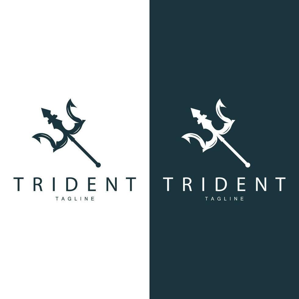 tridente arma logo, vector lanza de Rey Poseidón Neptuno, símbolo modelo diseño