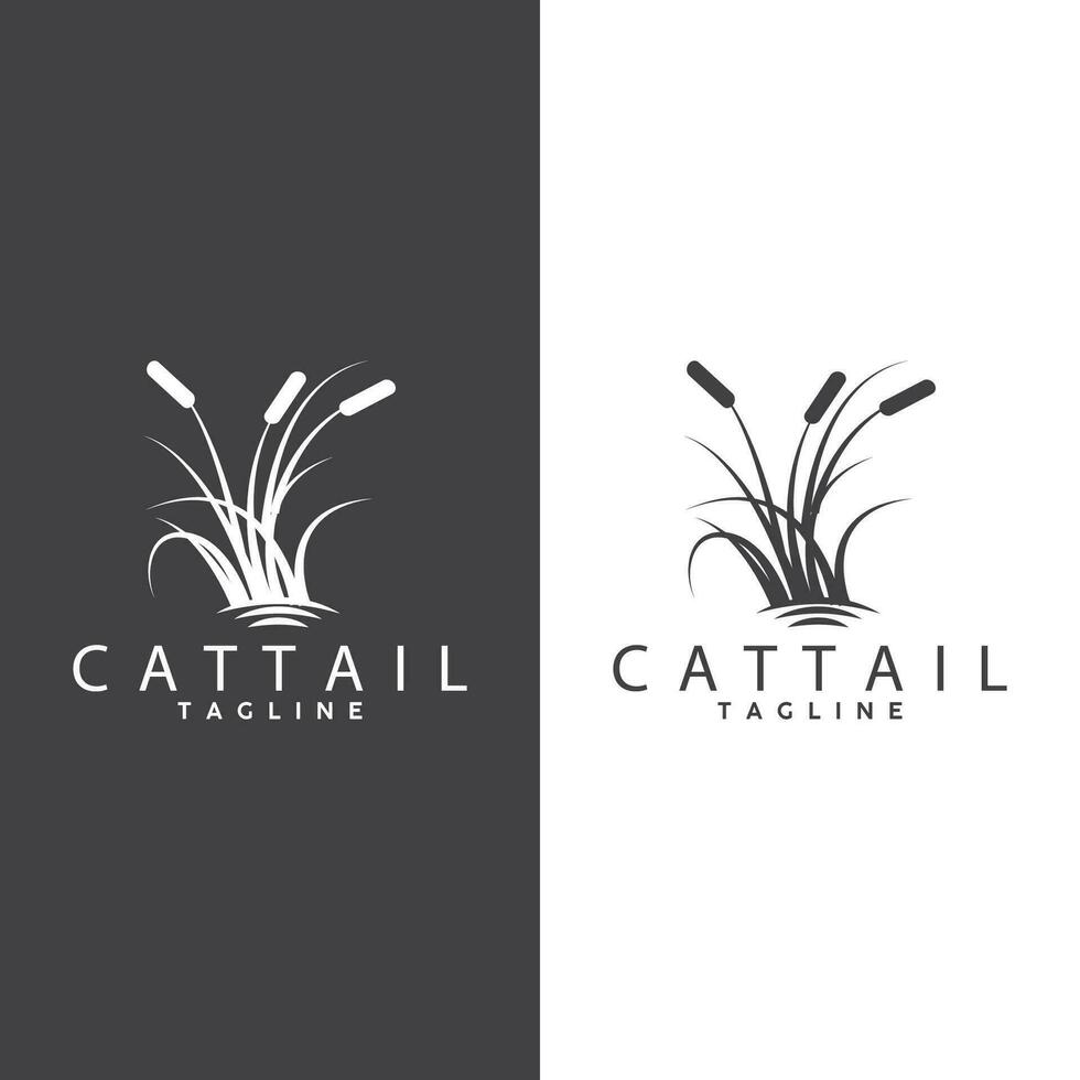 Cattail Logo Design Vector Simple Illustration Symbol Template