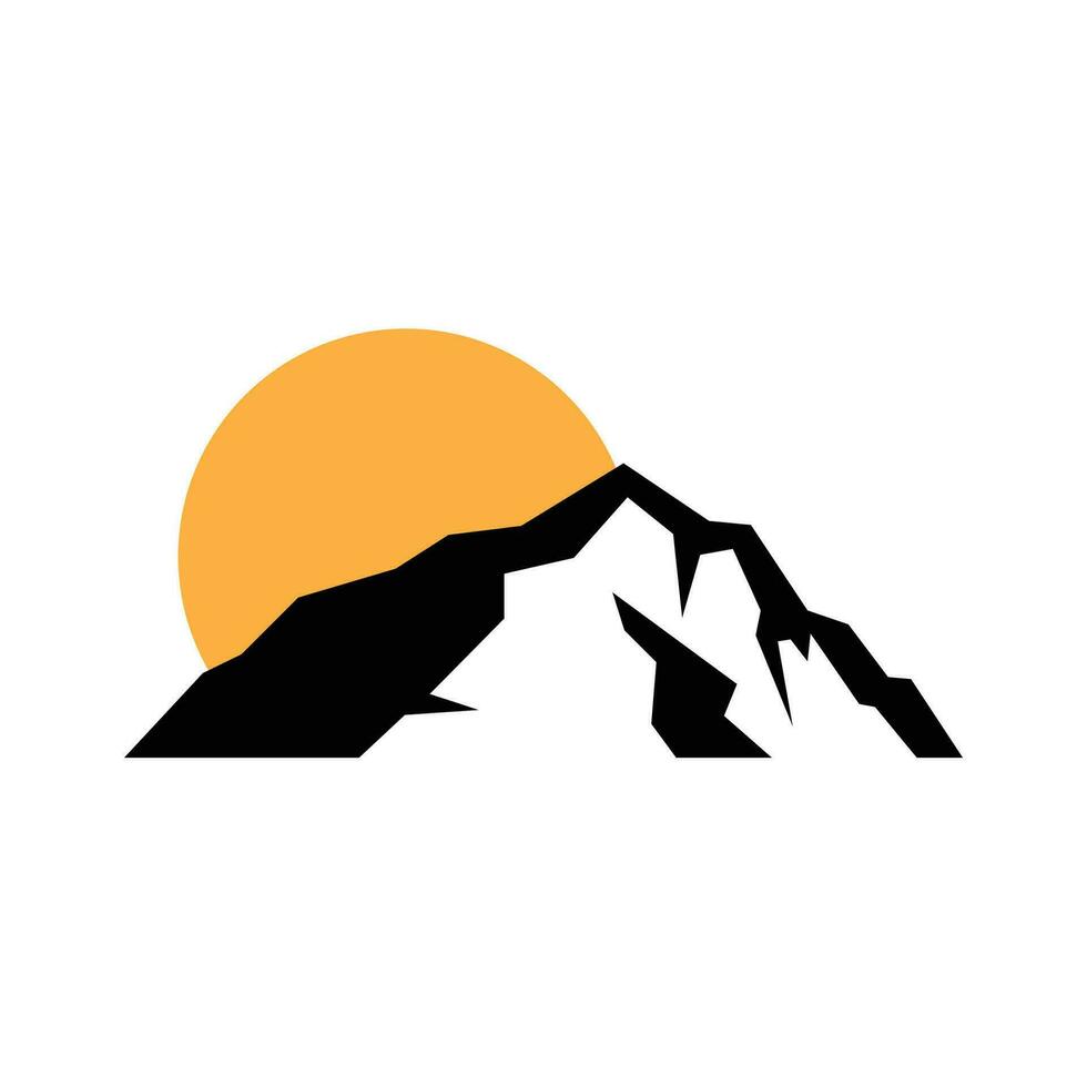 Mountain Logo Simple Illustration Silhouette Template Vector Design