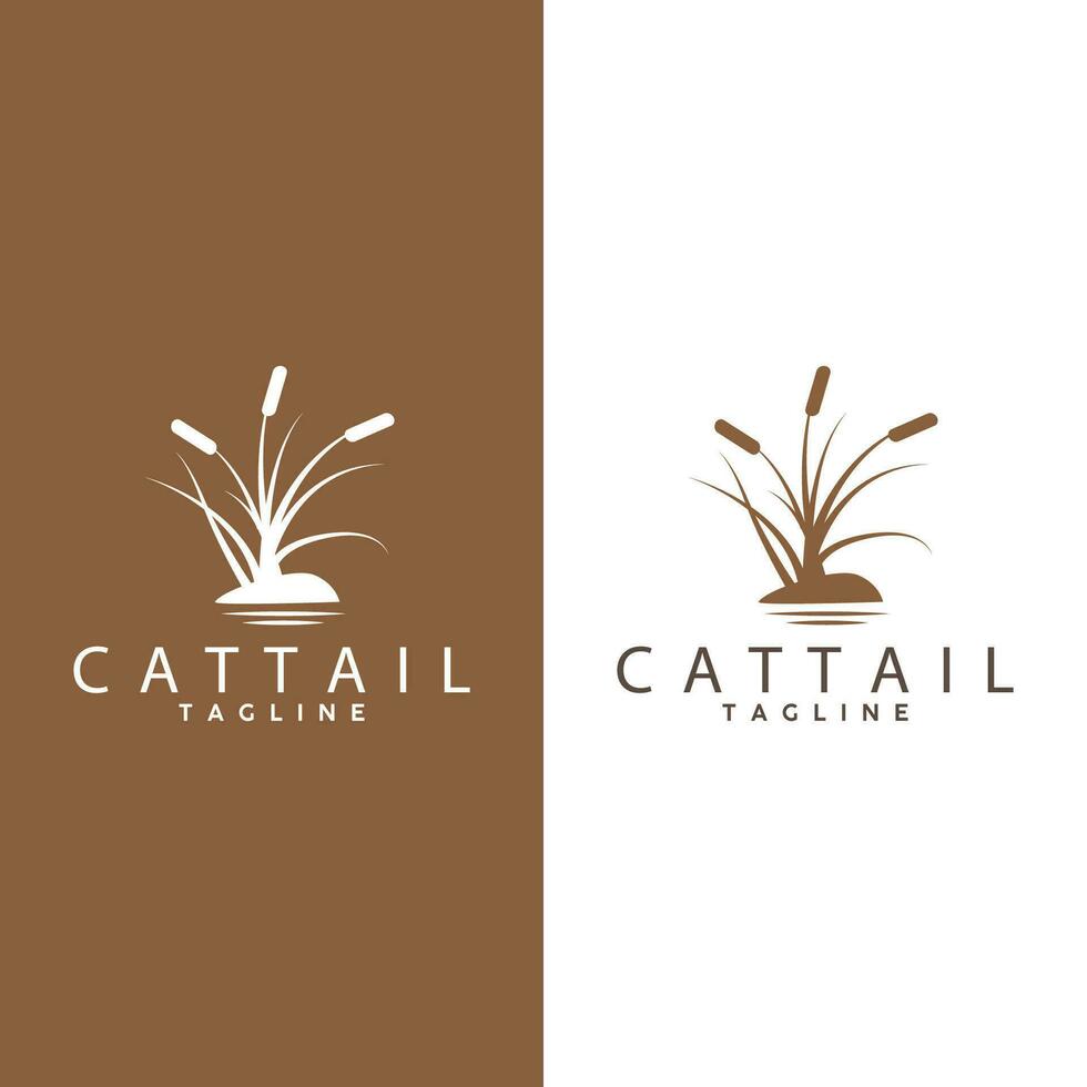 Cattail Logo Design Vector Simple Illustration Symbol Template
