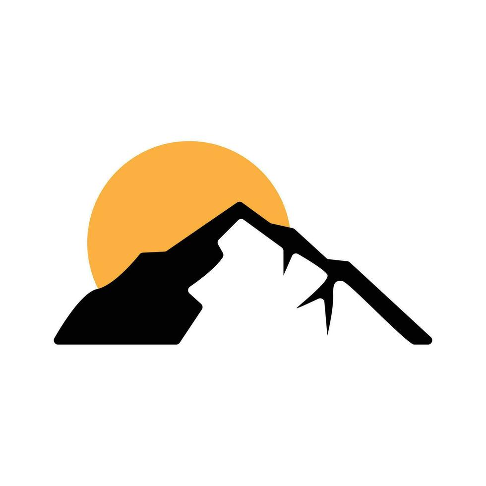 Mountain Logo Simple Illustration Silhouette Template Vector Design