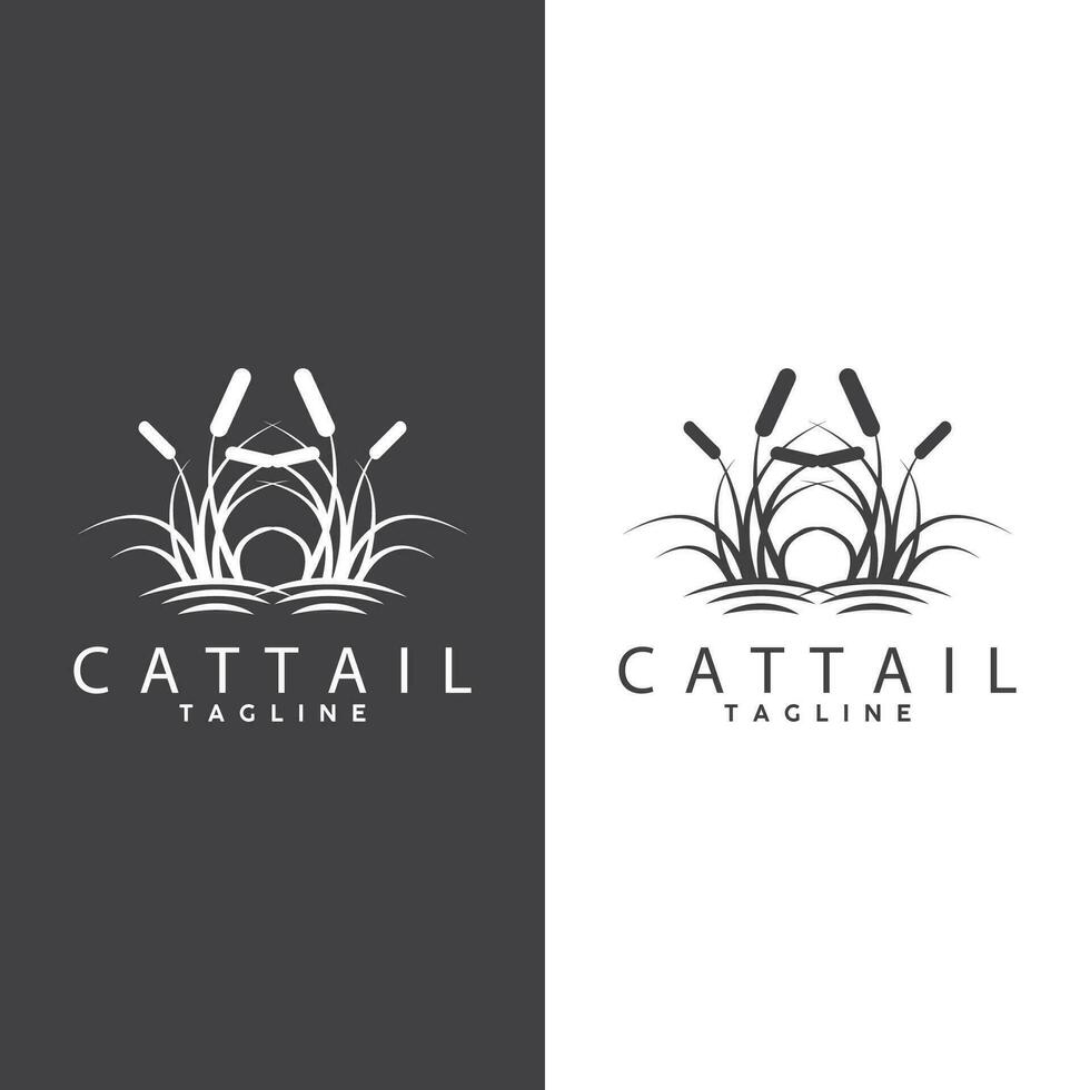 Cattail Logo Design Vector Simple Illustration Symbol Template