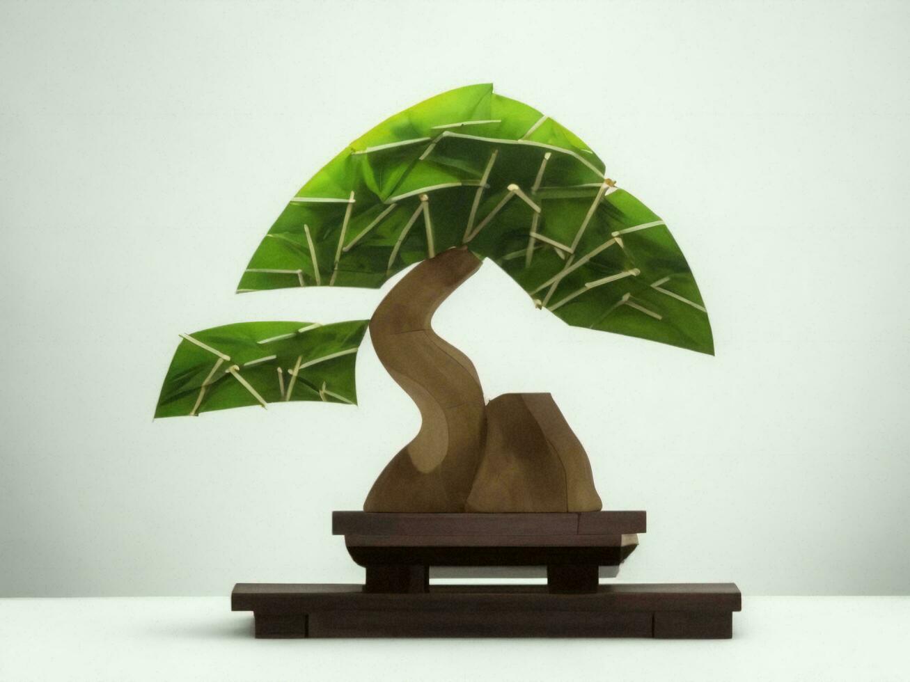Beautiful expensive bonsai tree on white background ai generated photo