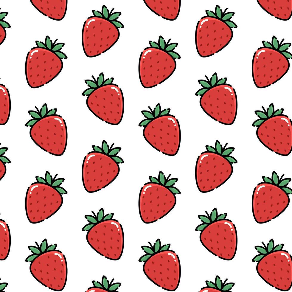 Pattern of strawberry vector illustration