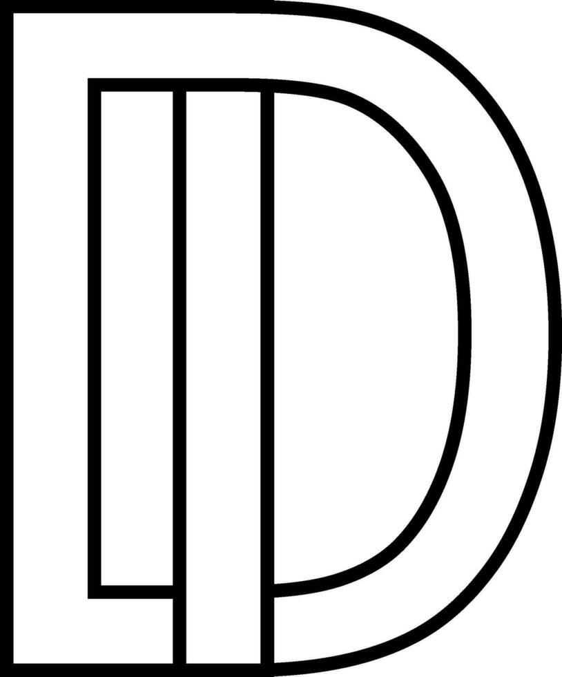 Logo sign di id icon, sign interlaced letters d i vector