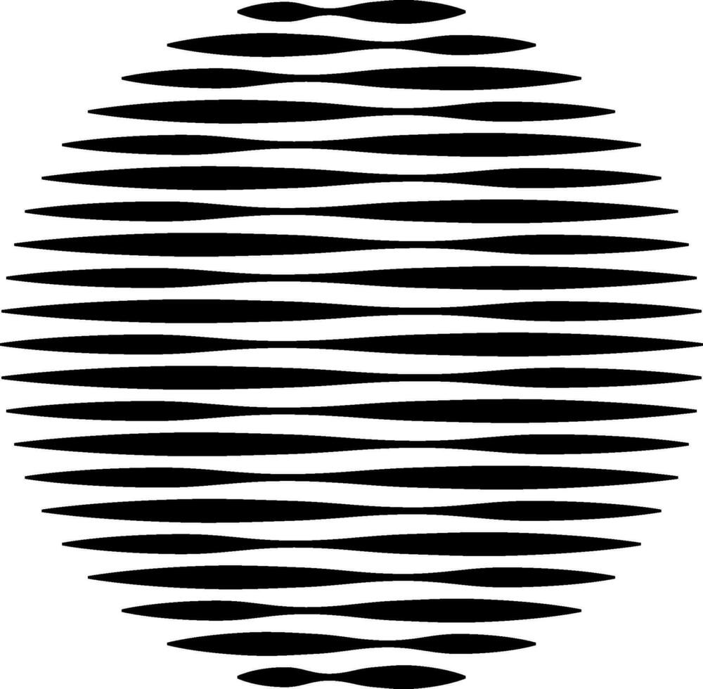 Circle Logo, lines unusual icon Design,  horizontal stripes, Geometric shape vector