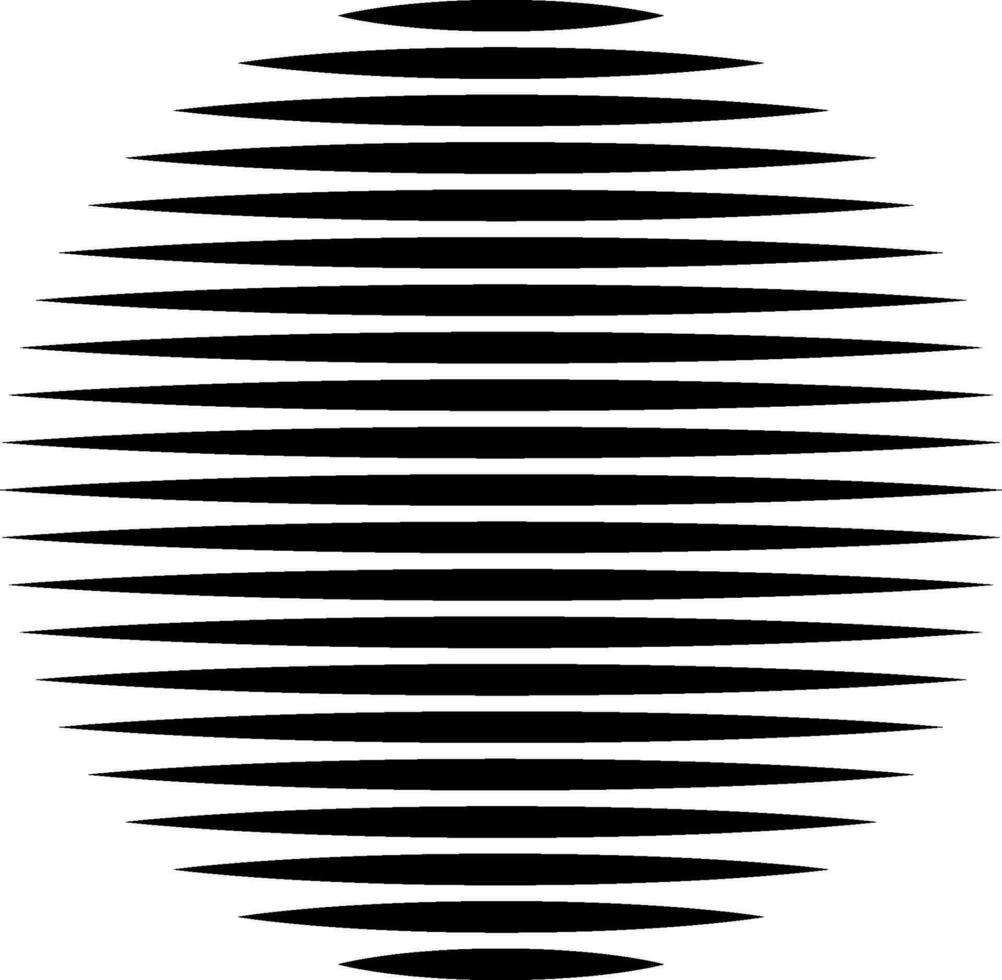 Circle Logo lines unusual icon Design,  horizontal stripes Geometric shape vector