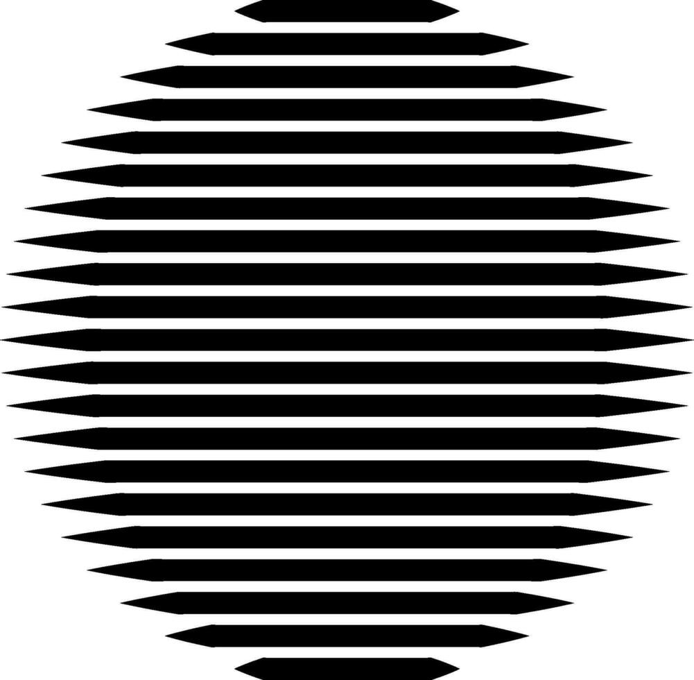 Circle Logo lines unusual icon Design,  horizontal stripes, Geometric shape vector