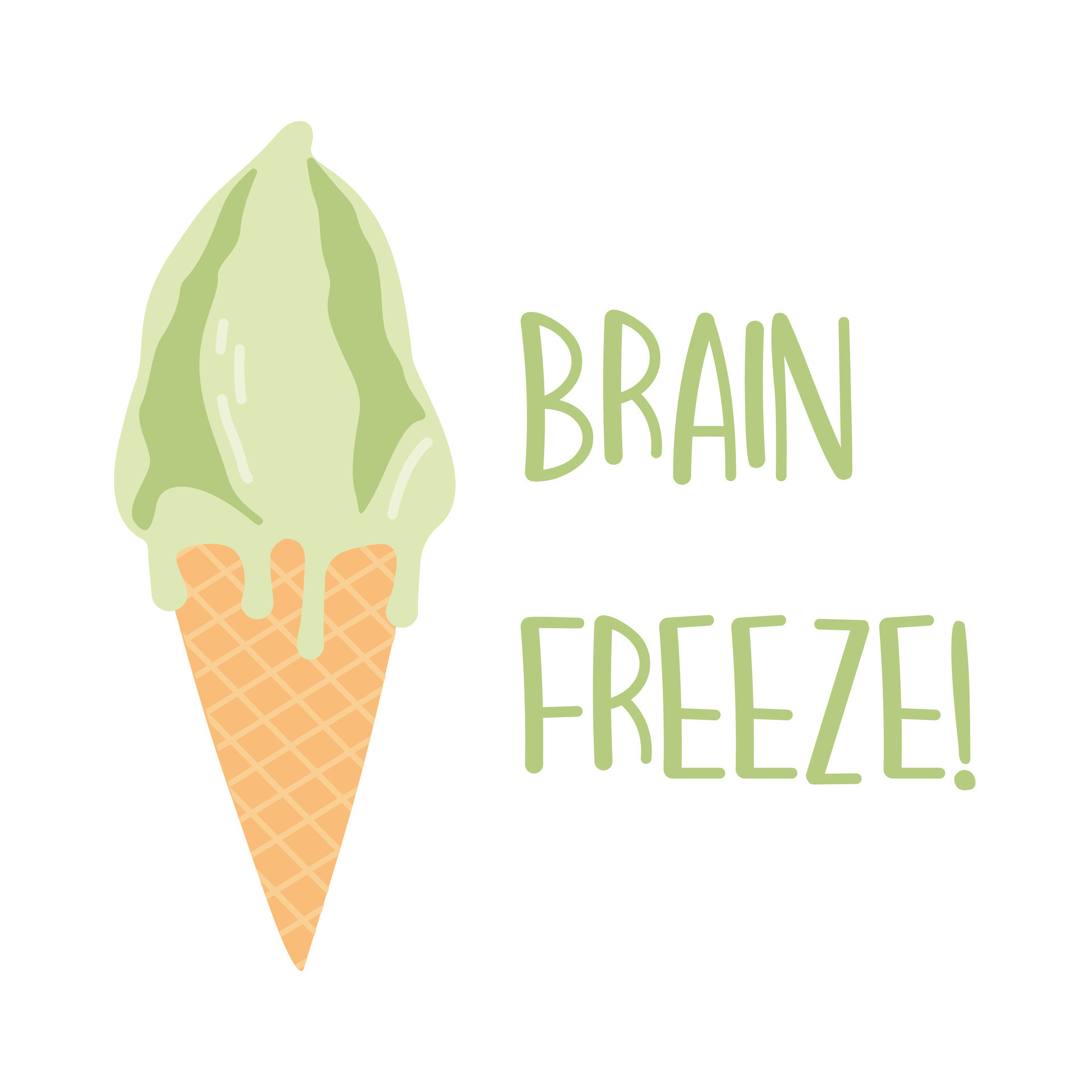 Brain freeze poster with green ice cream. 30509590 Vector Art at Vecteezy