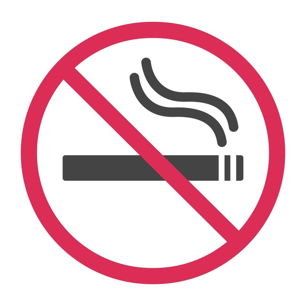 prohibido de fumar l pictograma. de fumar rojo detener circulo símbolo. No permitido de fumar signo. prohibido de fumar zona. vector ilustración aislado en blanco antecedentes