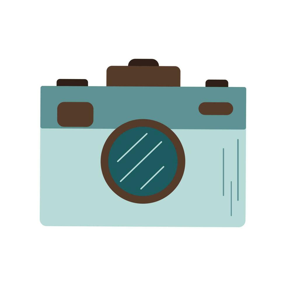 Photo camera isolated on white background. Vector illustration.