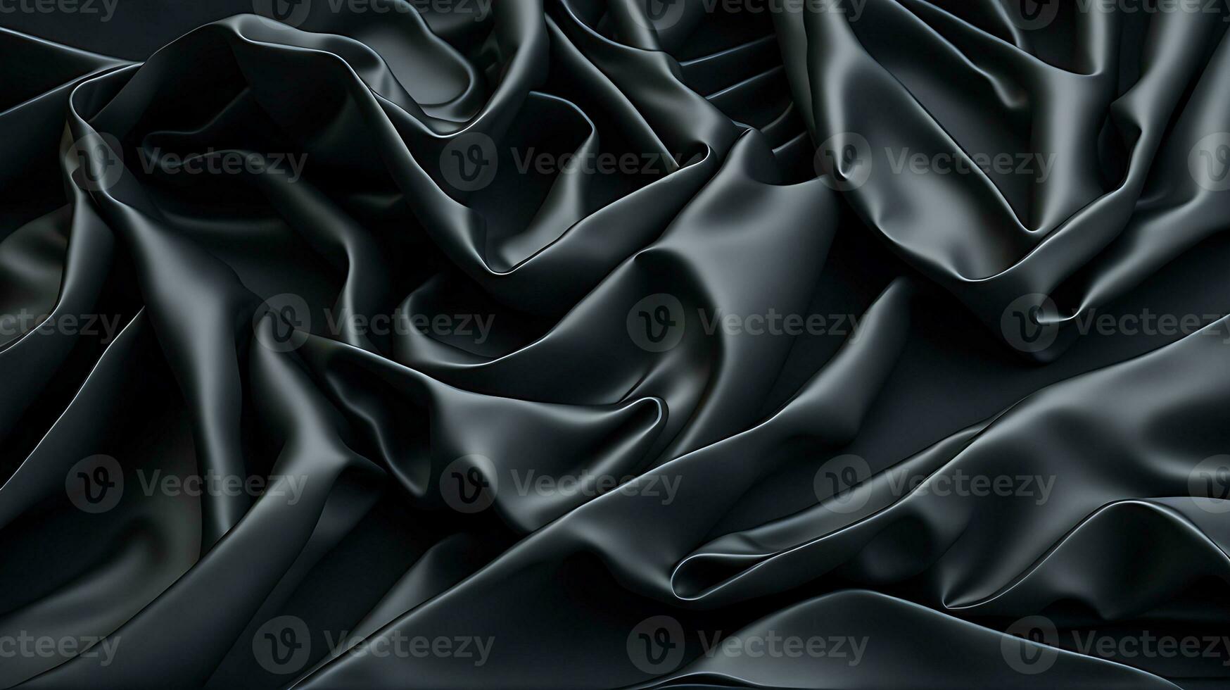 Black luxury fabric background with copy space 3d illustration. AI-Generated photo