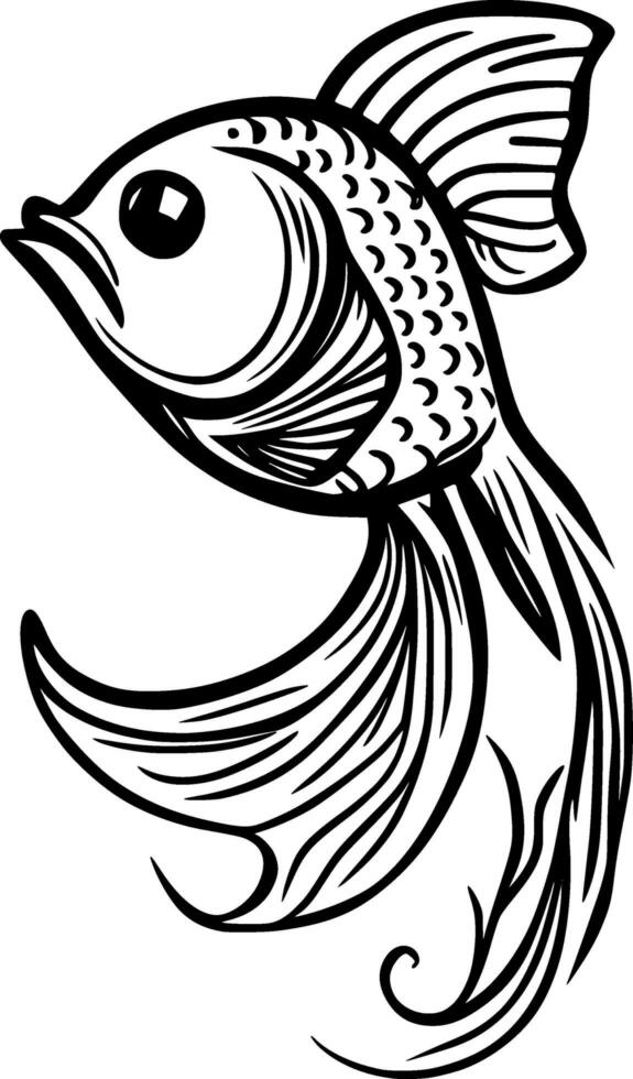 ilustración de pescado dibujos animados en blanco antecedentes foto