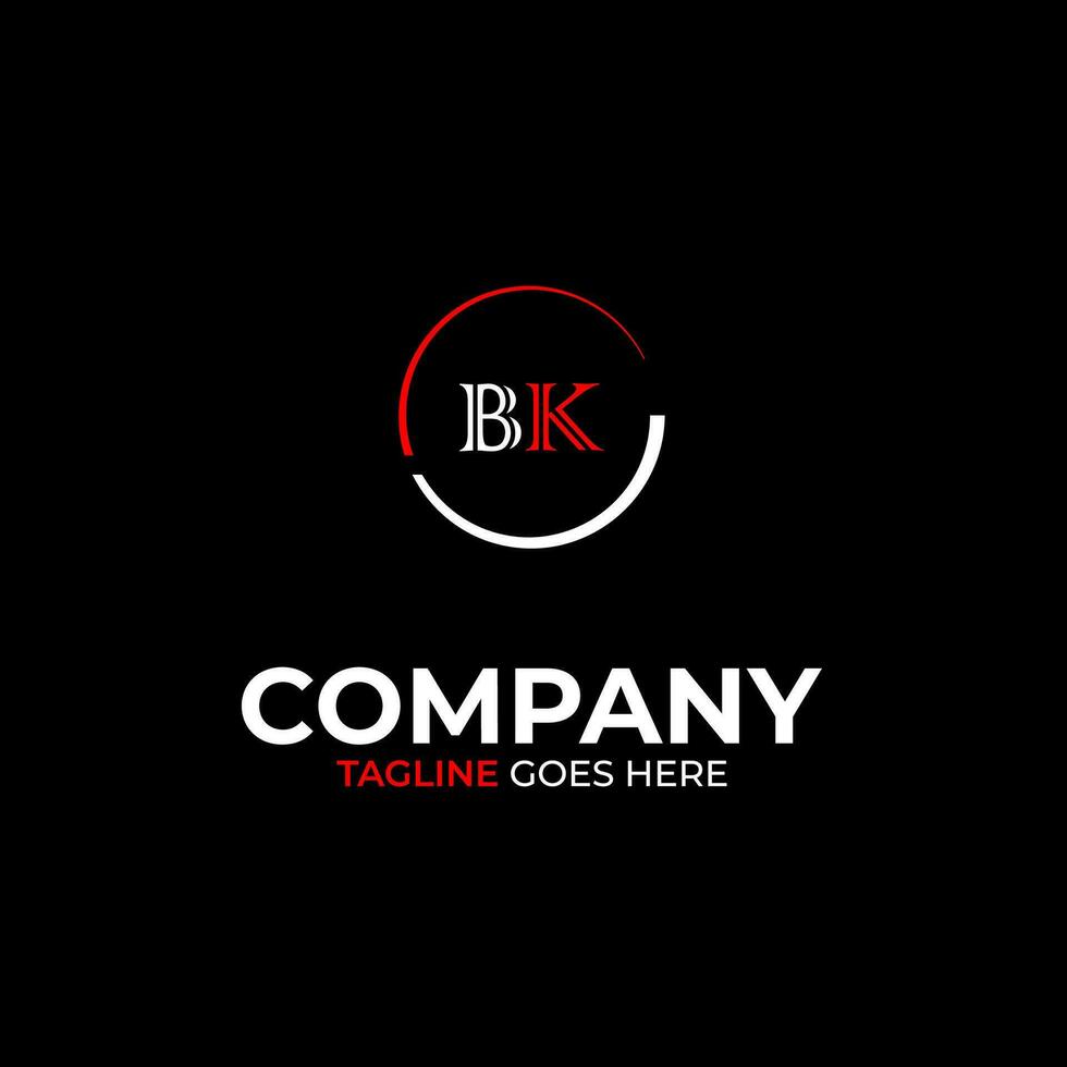 BK creative modern letters logo design template vector