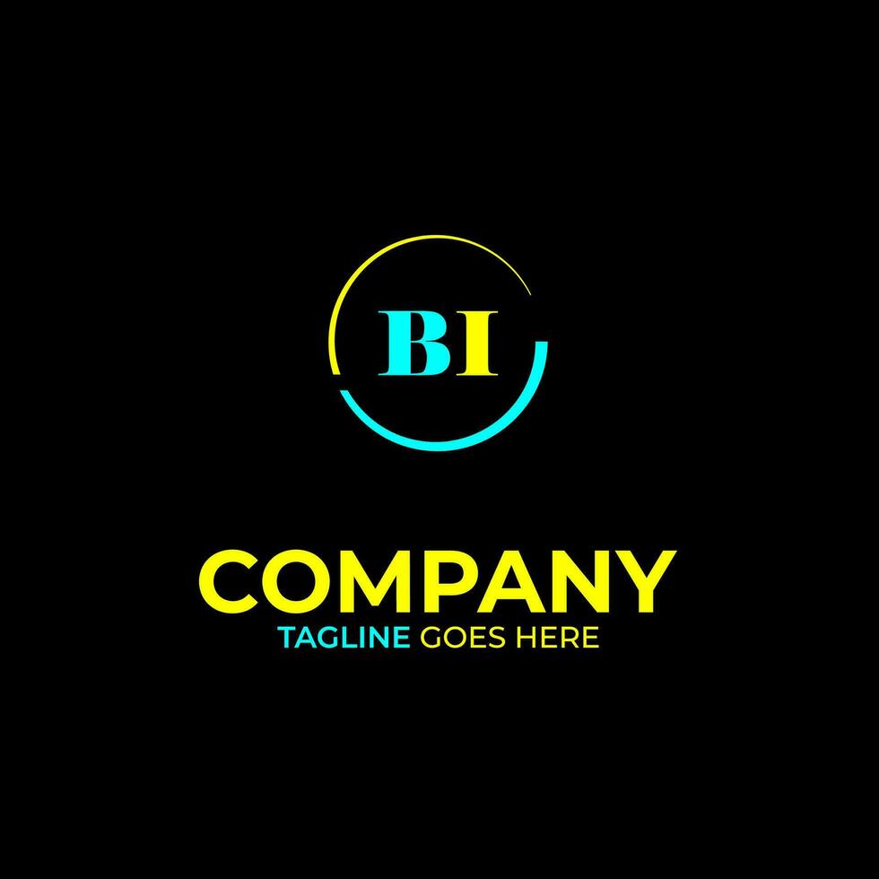 BI creative modern letters logo design template vector
