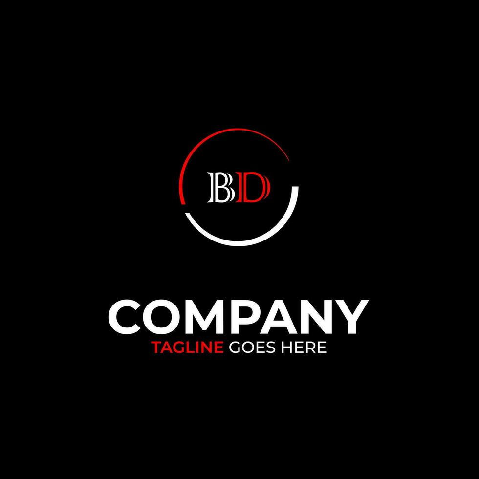 BD creative modern letters logo design template vector