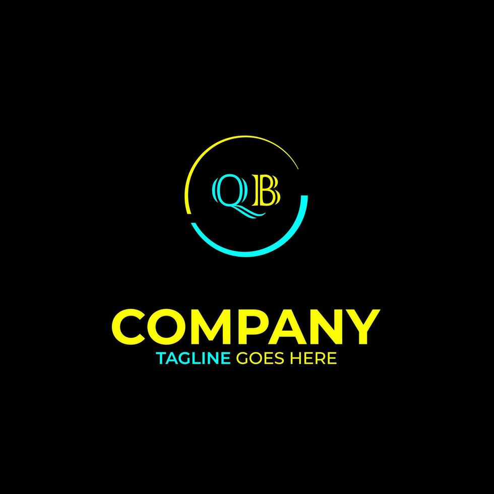 QB creative modern letters logo design template vector