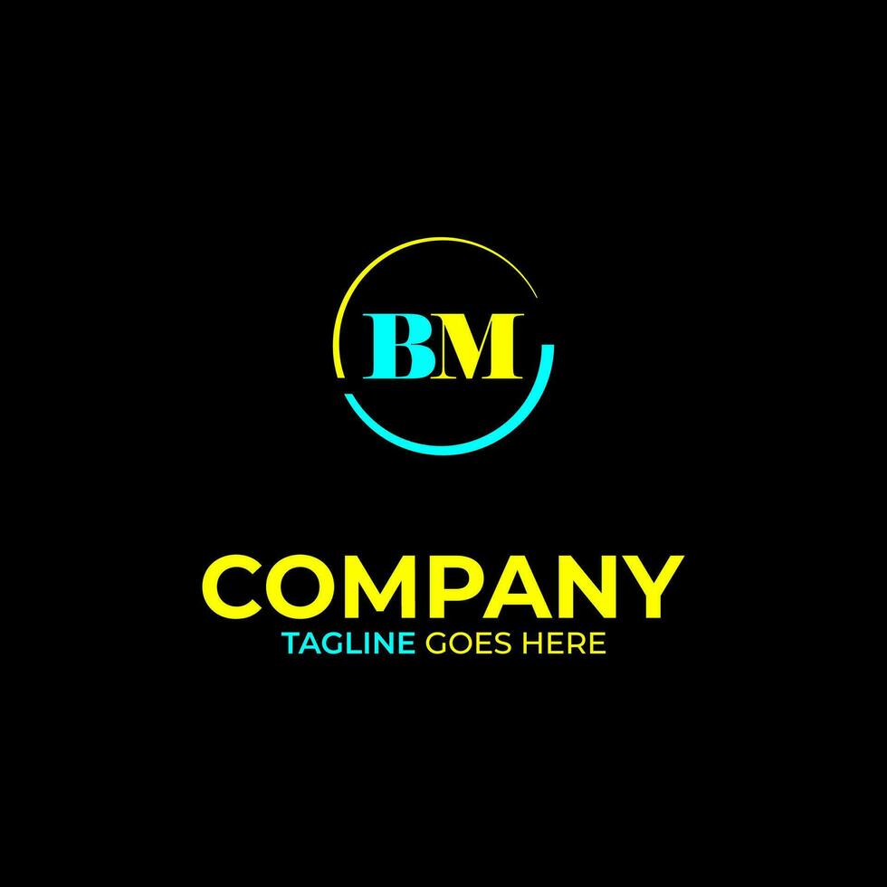 BM creative modern letters logo design template vector