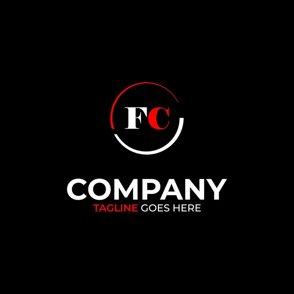 FC creative modern letters logo design template vector