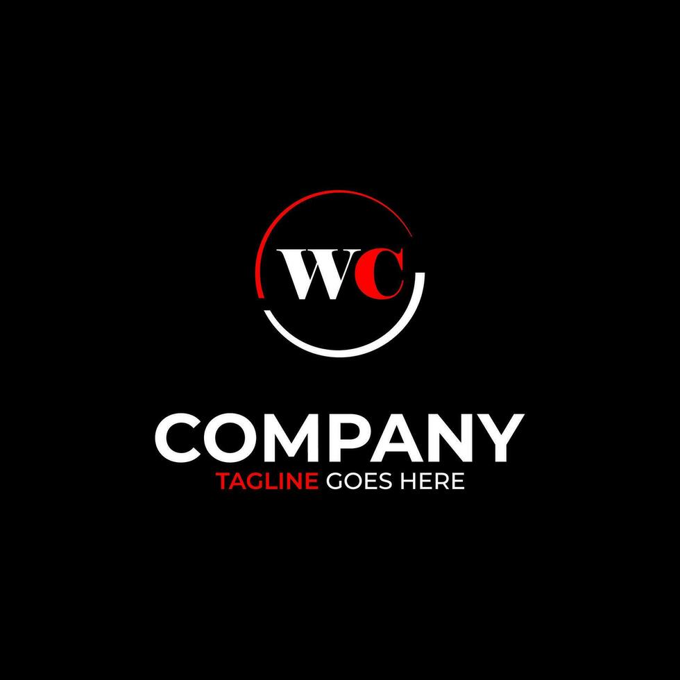 WC creative modern letters logo design template vector