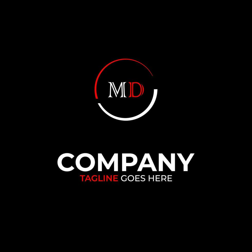 MD creative modern letters logo design template vector