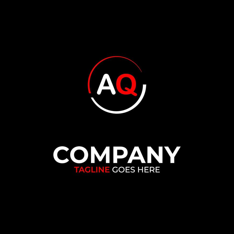 AQ creative modern letters logo design template vector