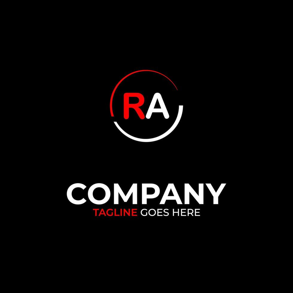 RA creative modern letters logo design template vector