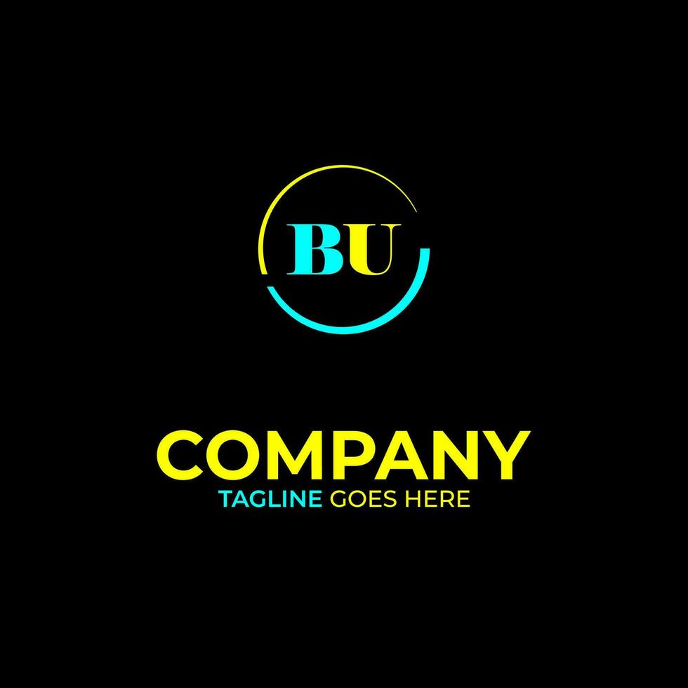 BU creative modern letters logo design template vector