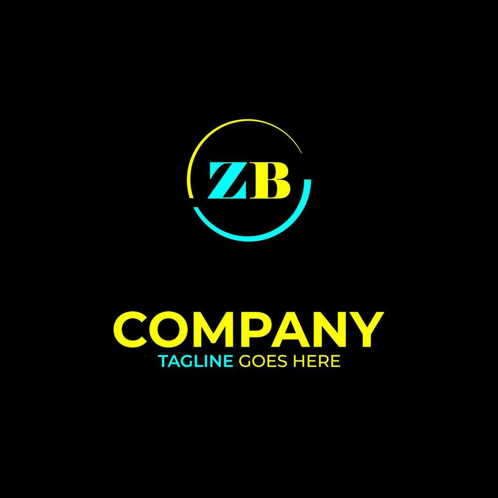zb creativo moderno letras logo diseño modelo vector