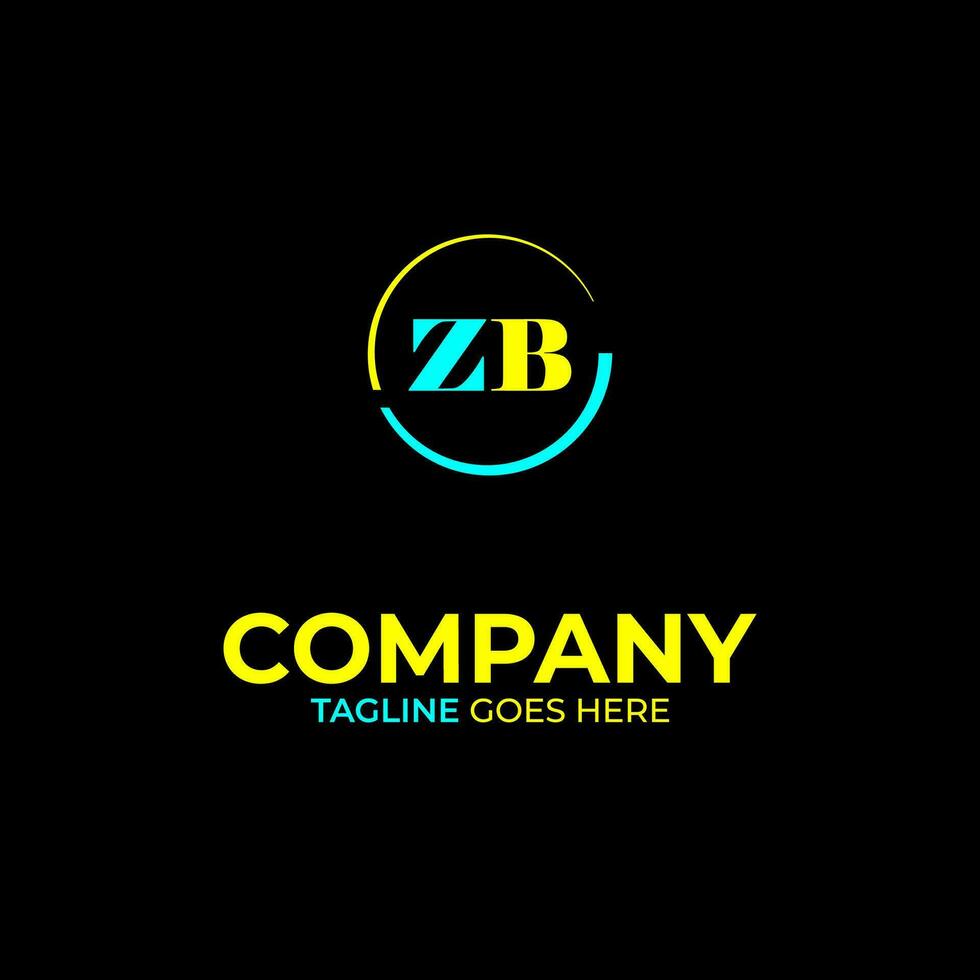 ZB creative modern letters logo design template vector