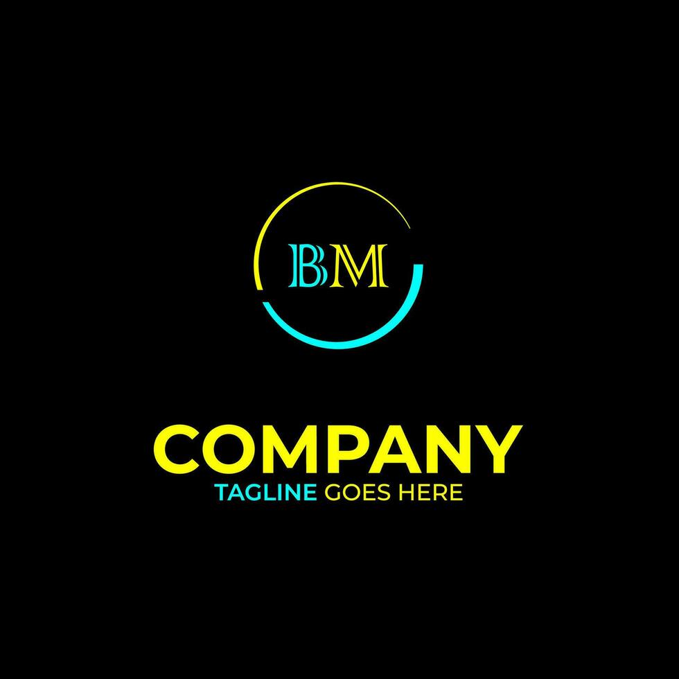 BM creative modern letters logo design template vector