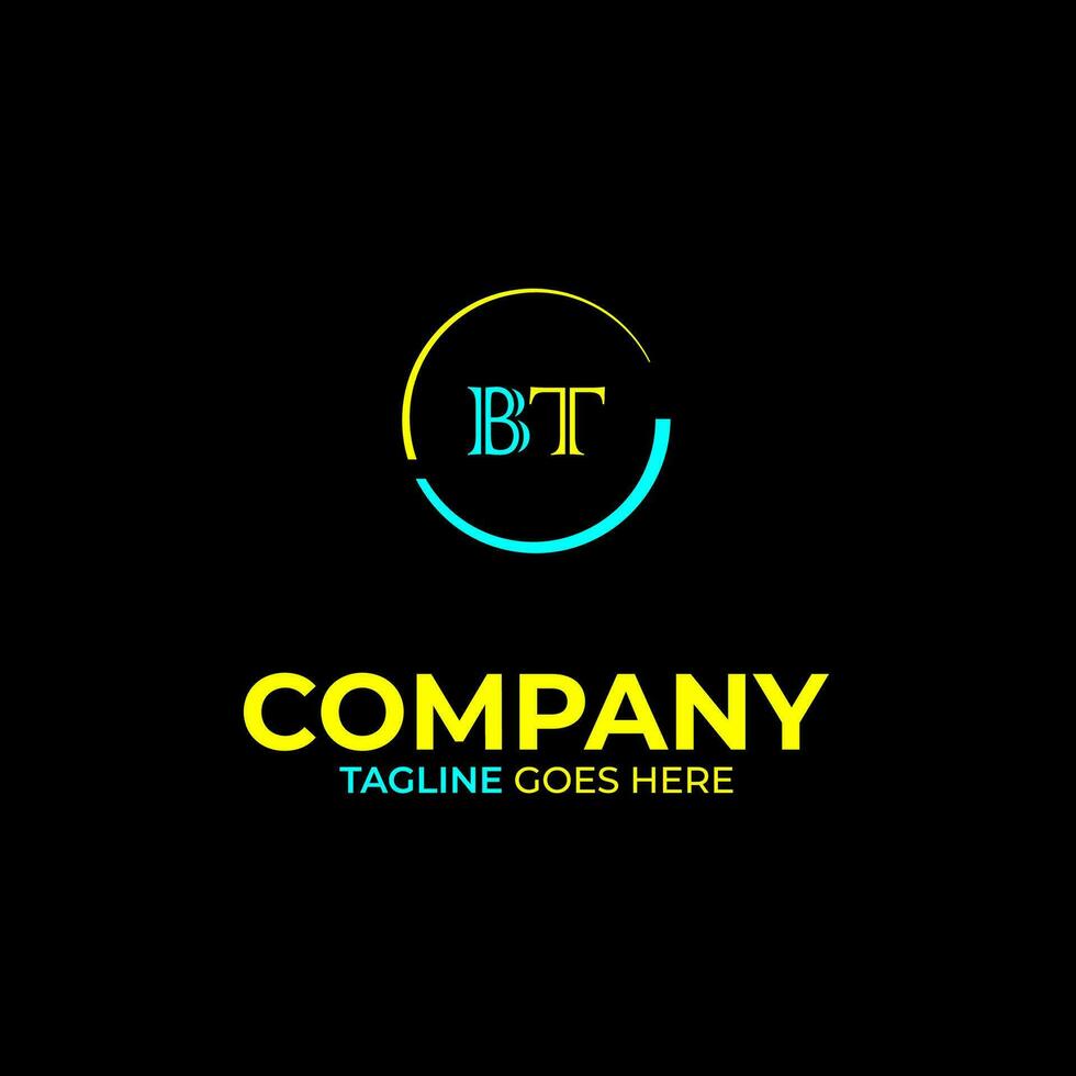 BT creative modern letters logo design template vector