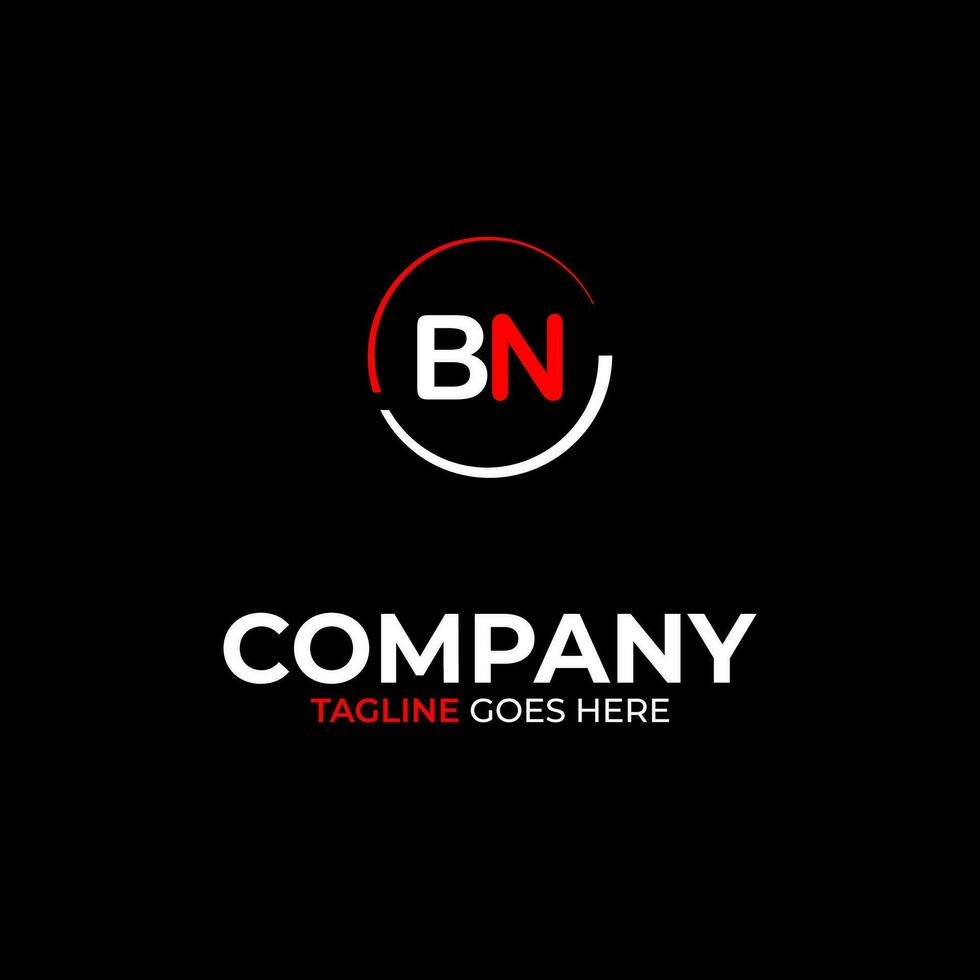 BN creative modern letters logo design template vector